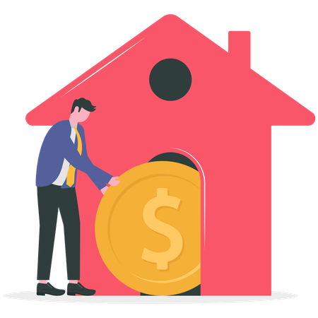 Businessman doing financial planning  Illustration