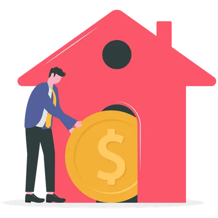 Businessman doing financial planning  Illustration