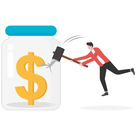 Businessman doing financial saving  Illustration