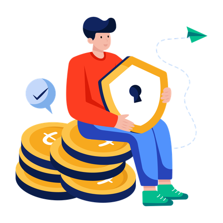 Businessman doing Financial security  Illustration