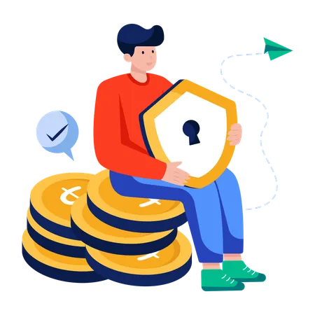 Businessman doing Financial security  Illustration