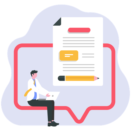Businessman doing freelancing job  Illustration
