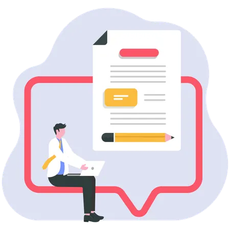 Businessman doing freelancing job  Illustration