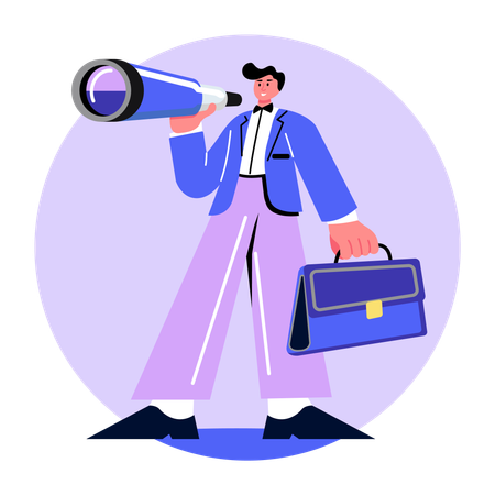 Businessman doing future prediction  Illustration