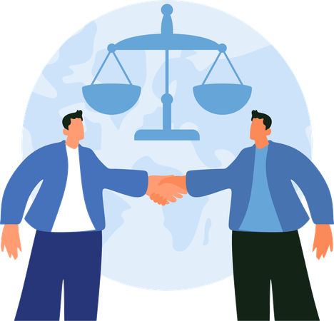 Businessman doing global business agreement  Illustration