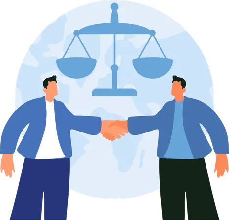 Businessman doing global business agreement  Illustration