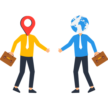 Businessman doing global business partnership  Illustration