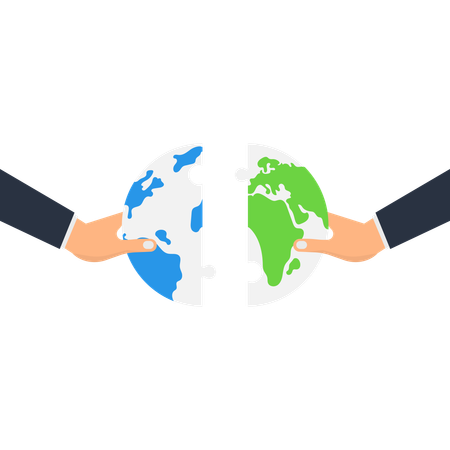 Businessman doing globall partnership  Illustration
