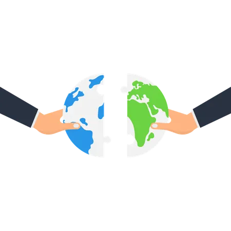Businessman doing globall partnership  Illustration