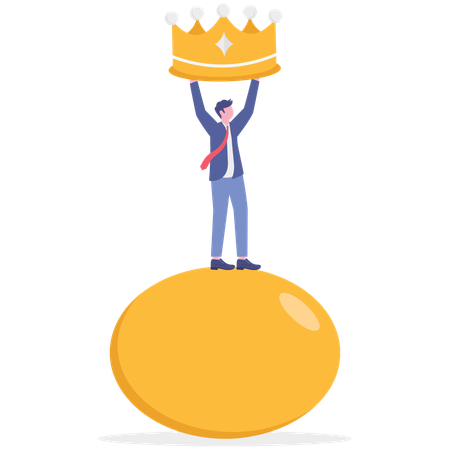 Businessman doing golden egg investment  Illustration