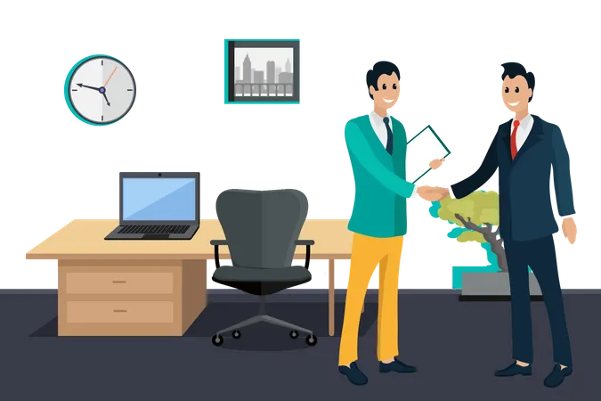 Businessman doing handshake  Illustration