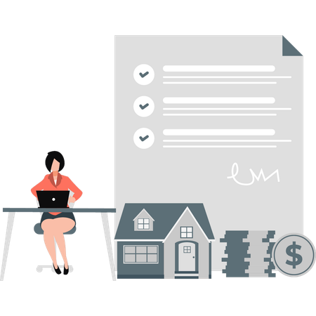 Businessman doing home agreement  Illustration