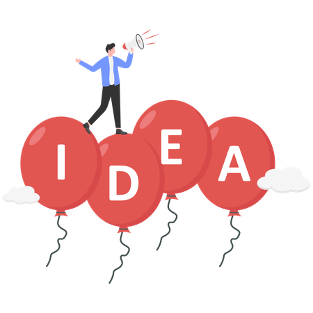 Businessman doing idea marketing  Illustration
