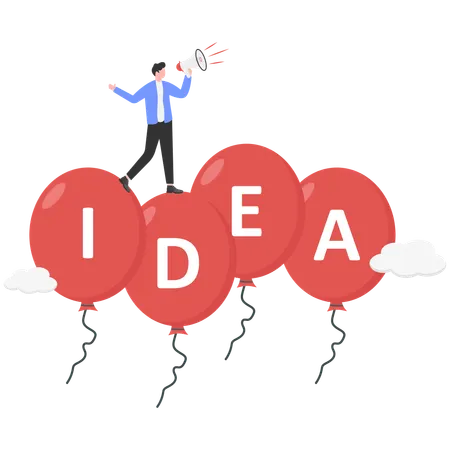 Businessman doing idea marketing  Illustration