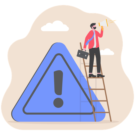 Businessman doing important announcement  Illustration