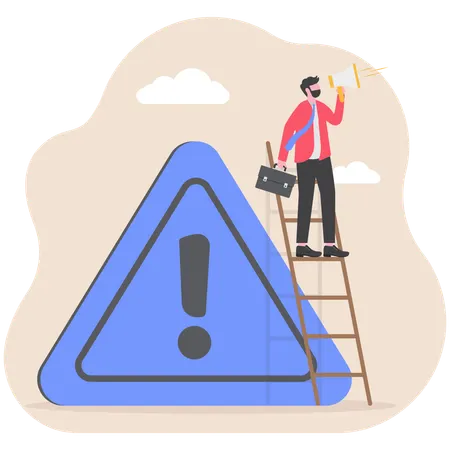 Businessman doing important announcement  Illustration