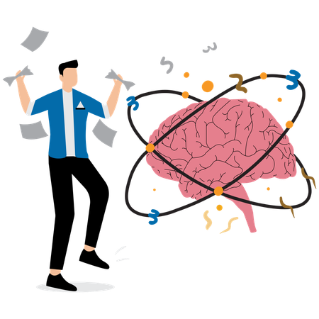 Businessman doing Innovation Lab Brainstorming  Illustration