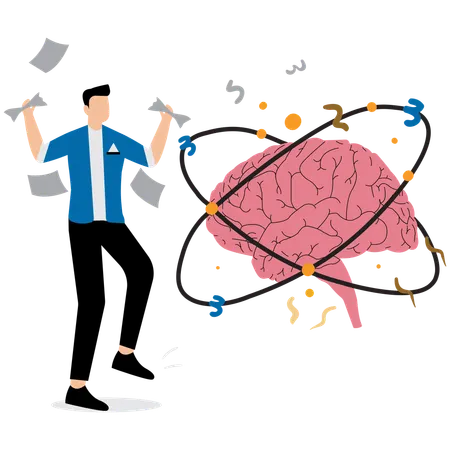 Businessman doing Innovation Lab Brainstorming  Illustration
