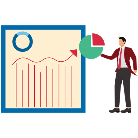 Businessman Doing Investment Analysis To Adjust Investment Plans  Illustration