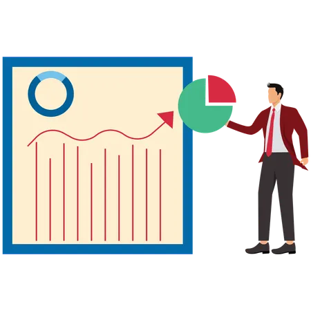 Businessman Doing Investment Analysis To Adjust Investment Plans  Illustration
