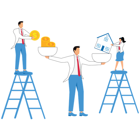 Businessman doing Investment in real estate  Illustration