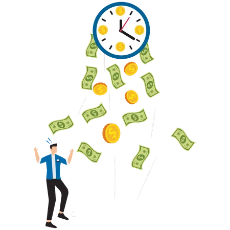 Businessman doing investment on time  Illustration