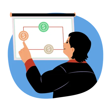 Businessman doing investment strategy  Illustration