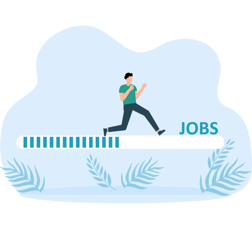Businessman doing job search  Illustration