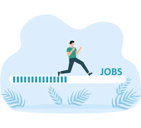 Businessman doing job search  Illustration