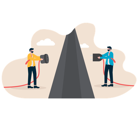 Businessman doing joint business  Illustration