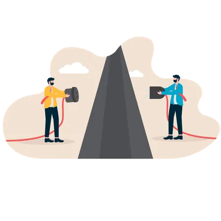 Businessman doing joint business  Illustration