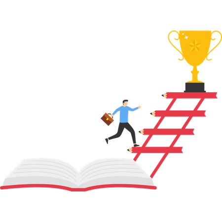 Businessman doing knowledge investment  Illustration
