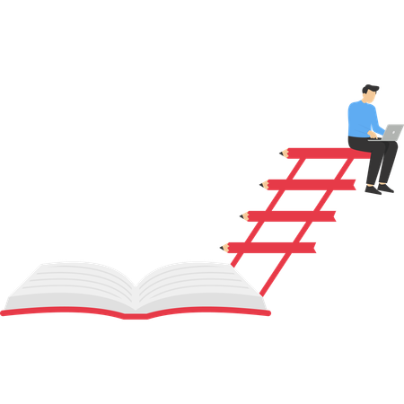 Businessman doing knowledge investment  Illustration