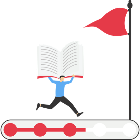 Businessman doing learning progress  Illustration