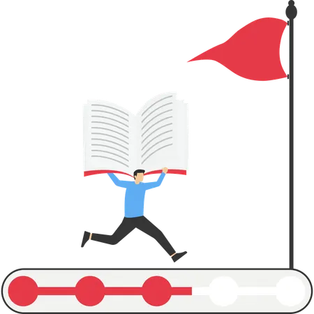 Businessman doing learning progress  Illustration