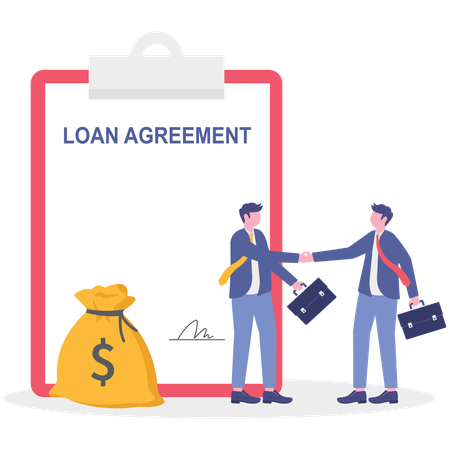 Businessman doing loan agreement  Illustration