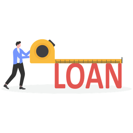 Businessman doing loan measurement  Illustration