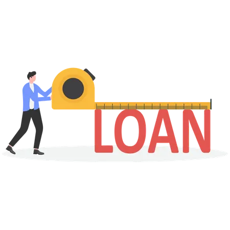 Businessman doing loan measurement  Illustration