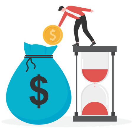 Businessman doing Long term investing  Illustration