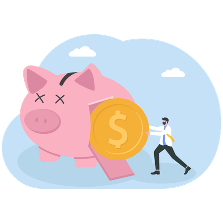 Businessman doing long term investment  Illustration