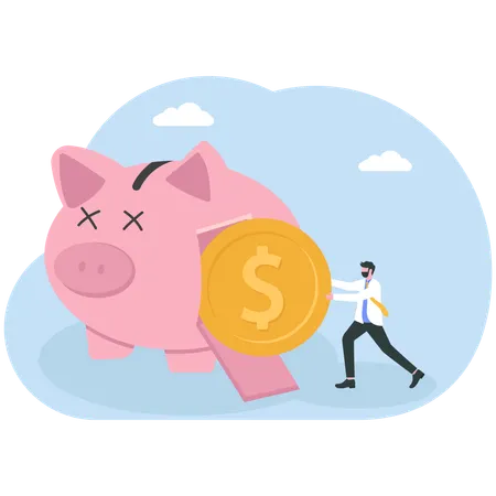 Businessman doing long term investment  Illustration
