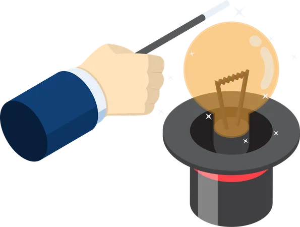 Businessman doing magic trick  Illustration