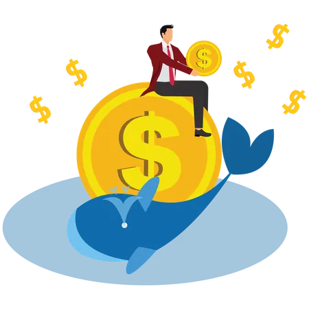 Businessman doing Major Dollar Investment  Illustration