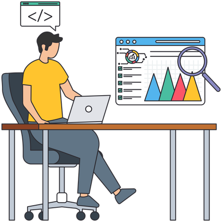 Businessman doing market analysis  Illustration