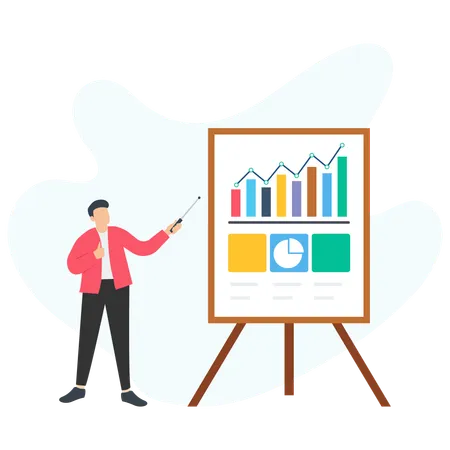 Businessman doing market analysis  Illustration