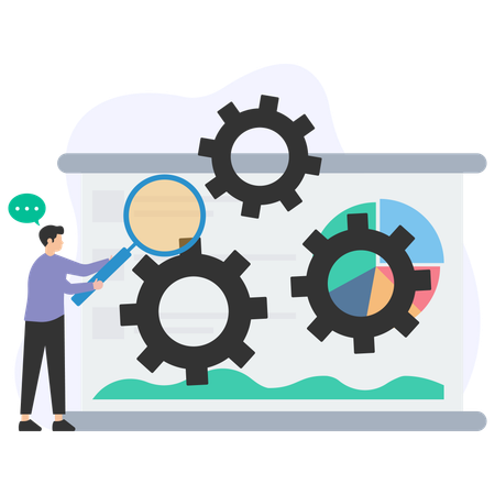 Businessman doing market configuration  Illustration