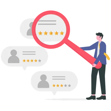 Businessman doing market research  Illustration