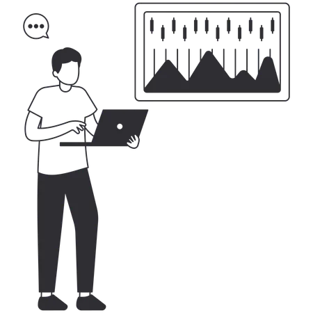 Businessman doing market research  Illustration