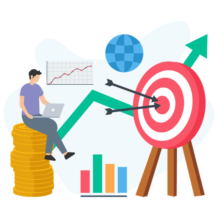 Businessman doing Market Target  Illustration