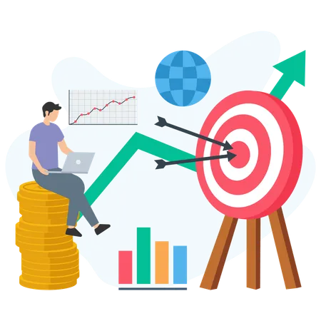 Businessman doing Market Target  Illustration